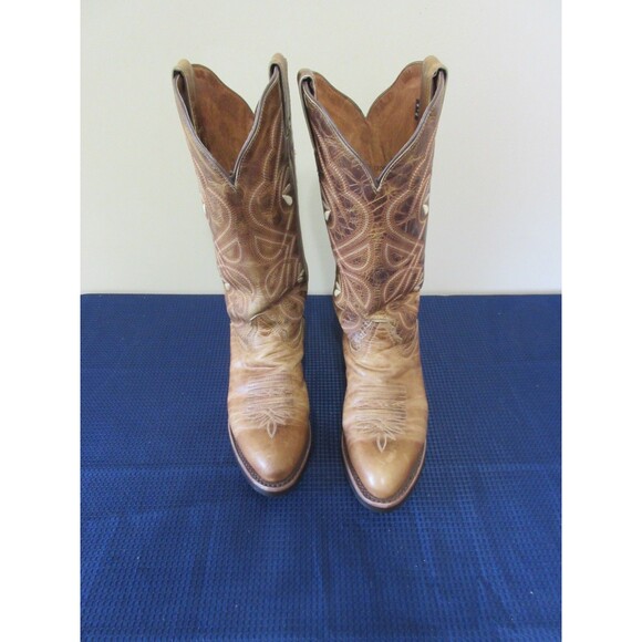 Tony Lama Shoes - Tony Lama Western Boots Women 8B 3R 2305 130942SI06 Brown Patina Leather Cowgirl